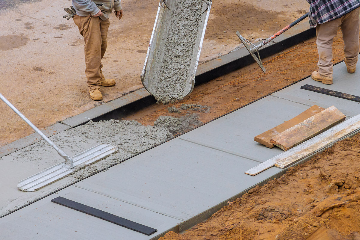 Pouring of concrete